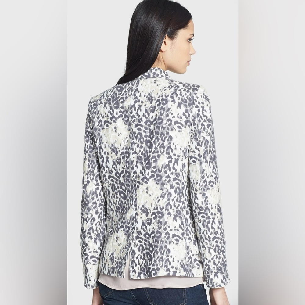 Joie Linen Leopard Print Blazer Size 4 - Picture 2 of 11
